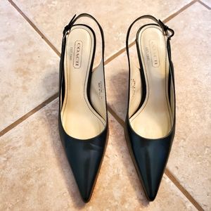 Coach Alena Sling Back Black Heels
